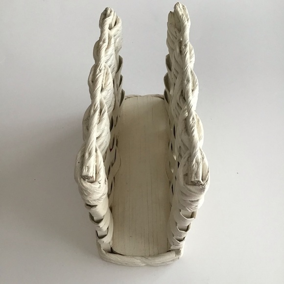 Watermelon Napkin Holder Hand Painted White Basket Farmhouse Cottagecore Vintage - Picture 5 of 13